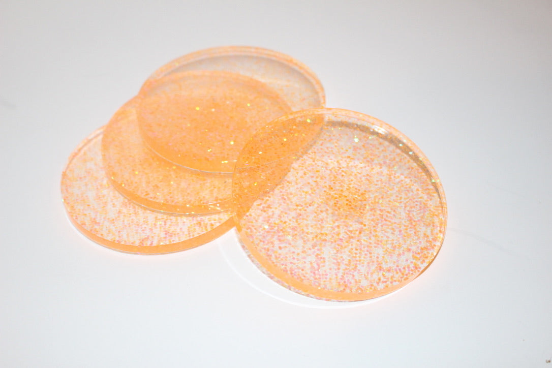 Orange Sunshine Coasters